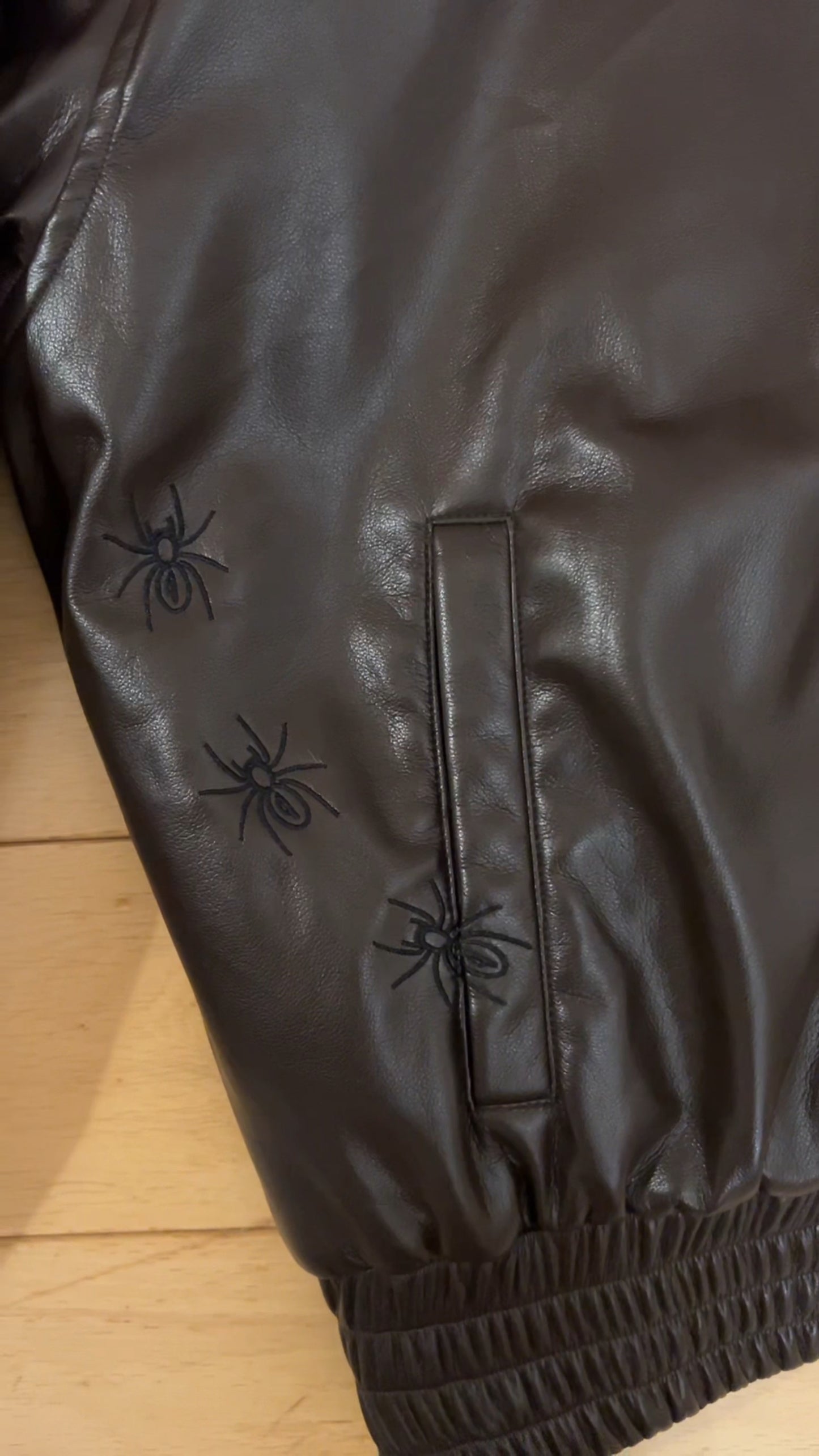 Reversible firefly fur bomber jacket